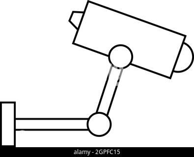 L'icône de caméra de vidéosurveillance, style contour Illustration de Vecteur