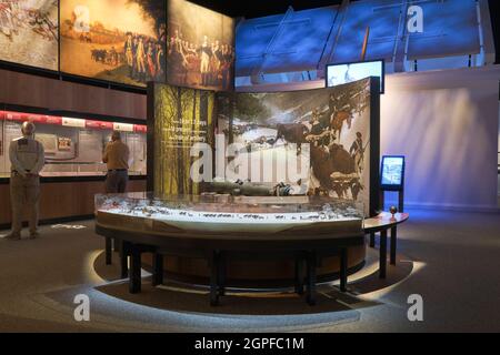 La galerie consacrée à la guerre révolutionnaire, de l'indépendance. Au Musée national de l'armée des États-Unis à fort Belvoir, Virginie. Banque D'Images