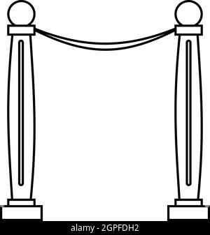 Deux piliers, l'icône de style contour Illustration de Vecteur