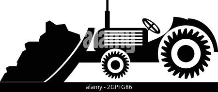 L'icône du tracteur, le style simple Illustration de Vecteur