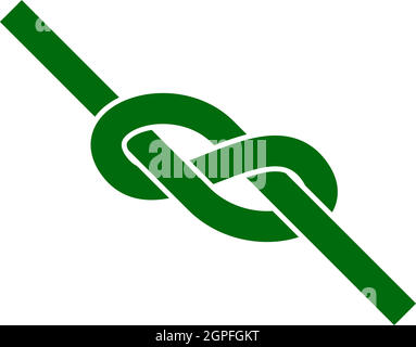 Icône de Knot de corde d'alpiniste Illustration de Vecteur