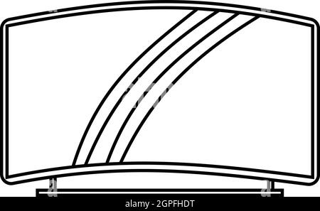 Plat incurvé, icône de style contour Illustration de Vecteur