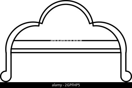 Canapé style du contour, icône Illustration de Vecteur