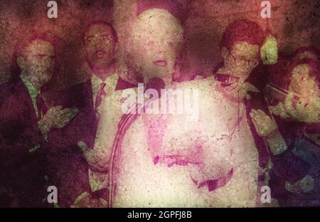 Austin Texas USA, 1993: Ann RICHARDS, gouverneur du Texas, lors d'une conférence de presse au Capitole du Texas.©Bob Daemmrich Banque D'Images