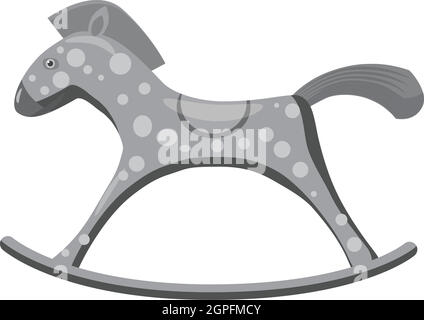 Rocking Horse, icône style monochrome gris Illustration de Vecteur