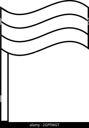 L'icône de drapeau rastaman style du contour, Illustration de Vecteur