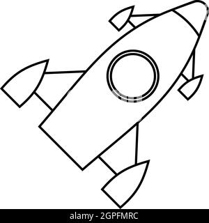 Icône Rocket style du contour, Illustration de Vecteur
