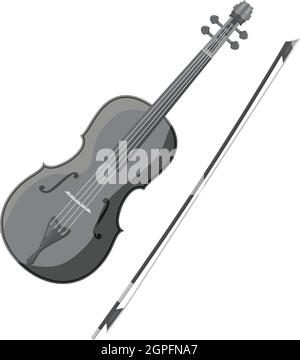 L'icône de violon, style monochrome gris Illustration de Vecteur