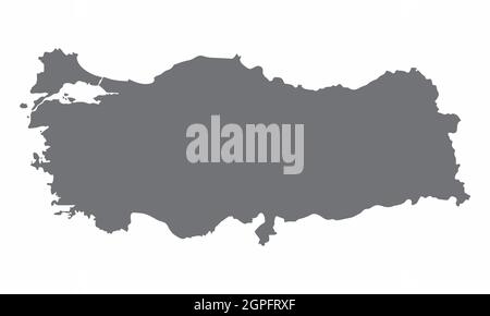 Carte de silhouette de Turquie isolée sur fond blanc Illustration de Vecteur