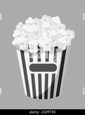 L'icône pop-corn, style monochrome gris Illustration de Vecteur