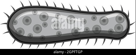 Ovale, icône virus style monochrome gris Illustration de Vecteur