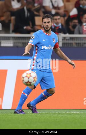 Milan, Italie, 28 septembre 2021. Koke de l'Atlético de Madrid pendant le match de l'UEFA Champions League à Giuseppe Meazza, Milan. Le crédit photo devrait se lire comme suit : Jonathan Moscrop/ Sportimage Banque D'Images