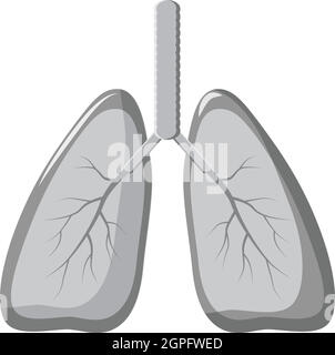 Les poumons, l'icône de style monochrome gris Illustration de Vecteur