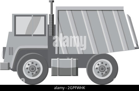 Dump Truck, icône style monochrome gris Illustration de Vecteur