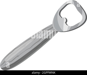 Ouvre-bouteille, icône style monochrome gris Illustration de Vecteur