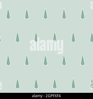 Fond bleu avec forêt de sapins. Motif simple sans couture. Illustration de Vecteur