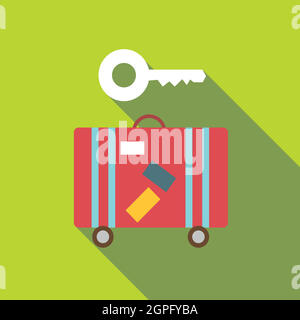 Valise rouge et l'icône de style, télévision Illustration de Vecteur