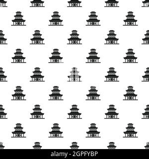 Modèle de temple bouddhiste, le style simple Illustration de Vecteur