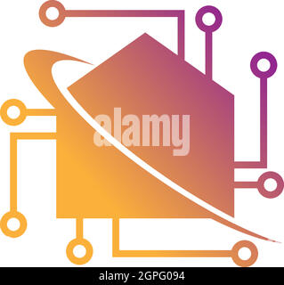 Modèle d'illustration du concept de conception d'icône de logo Smart Home Illustration de Vecteur