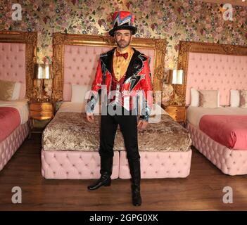 Hollyoaks David Tagg apparaîtra dans le pantomime à St Helens Banque D'Images