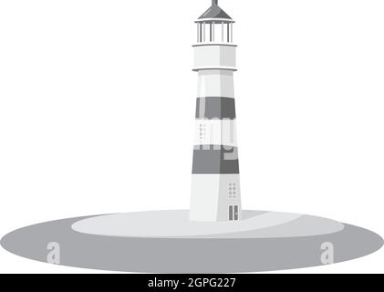 L'icône Phare style monochrome gris, Illustration de Vecteur