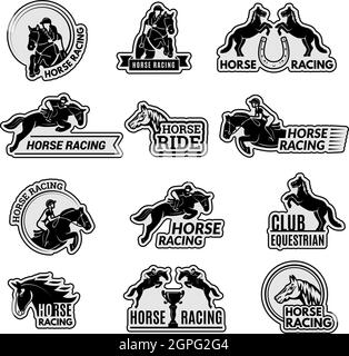 Logo du club équestre. Racehorse sport emblèmes collection étalon national équitation animaux images vectorielles Illustration de Vecteur