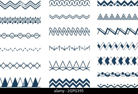 Vagues fluides. Collection de motifs vectoriels de formes géométriques abstraites en zigzag Illustration de Vecteur