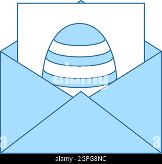 Enveloppe avec icône oeuf de Pâques Illustration de Vecteur