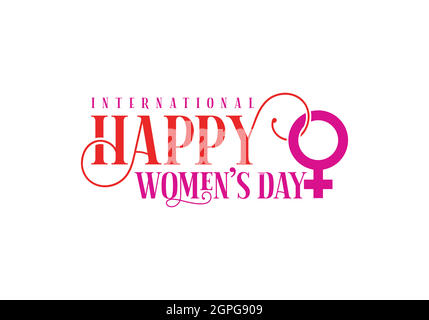 Éléments de conception typographique Happy Women's Day. Illustration de Vecteur