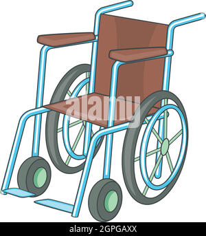 Icône style cartoon, fauteuil roulant Illustration de Vecteur