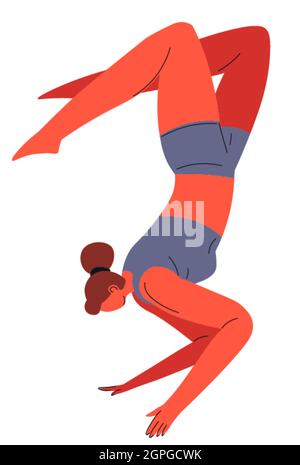 Femme pratiquant le yoga asana positions vecteur Illustration de Vecteur