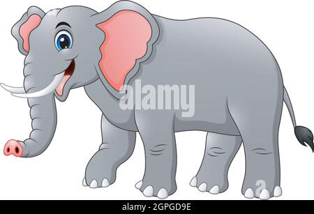 Illustration vectorielle d'un joli dessin animé éléphant Illustration de Vecteur