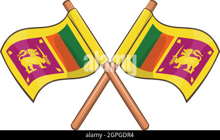 L'icône du drapeau Sri lanka, cartoon style Illustration de Vecteur