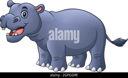 Cute cartoon hippo Illustration de Vecteur