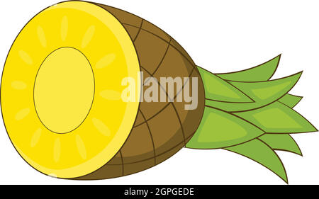 L'icône d'ananas, de style cartoon Illustration de Vecteur