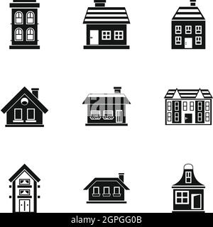 Building icons set, le style simple Illustration de Vecteur