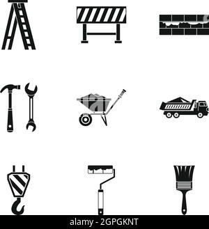 Building tools kit, le style simple Illustration de Vecteur