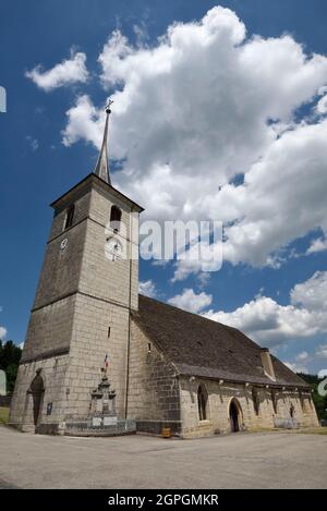 France, Doubs, le Bizot, église Saint-Georges du XIVe siècle, reconstruite au XVIIIe siècle Banque D'Images