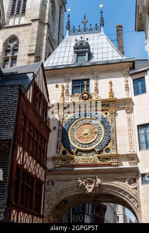 France, Seine Maritime, Rouen, gros horloge astronomique datant du XVIe siècle Banque D'Images