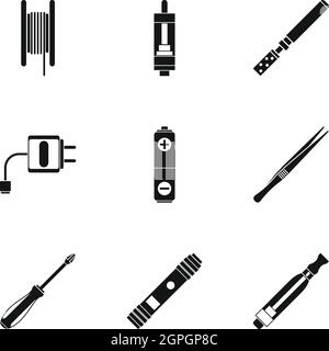 Cigarette électronique icons set Illustration de Vecteur