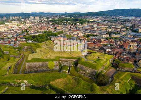 France, territoire de Belfort, Belfort, citadelle de Vauban, château (vue aérienne) Banque D'Images