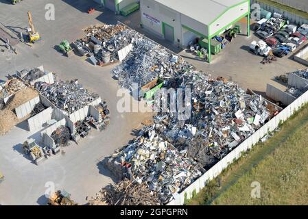 France, Loiret ( 45 ), environnement, recyclage (vue aérienne) Banque D'Images