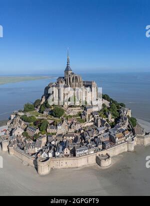 France, Manche, baie du Mont Saint Michel classée au patrimoine mondial de l'UNESCO Banque D'Images
