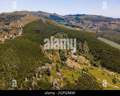 Portugal, Algarve, sierra de Monchique (vue aérienne) Banque D'Images