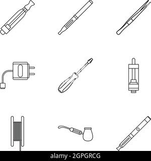 Cigarette électronique kit style du contour, Illustration de Vecteur