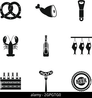 Beer icons set, le style simple Illustration de Vecteur