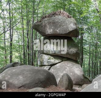 Roches de France, Tarn, Lacrouzette, Sidobre, les trois-Fromages Banque D'Images