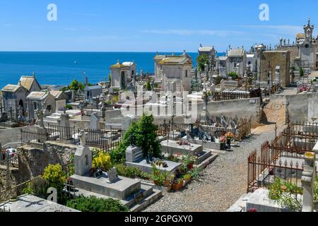 France, Hérault, Sète, cimetière marin, route des Brassens Banque D'Images