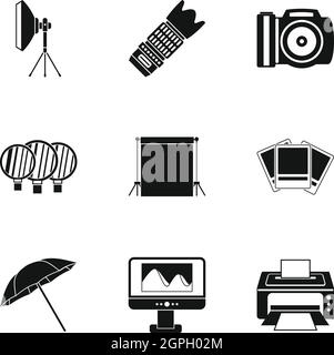 Icons set photographique, le style simple Illustration de Vecteur