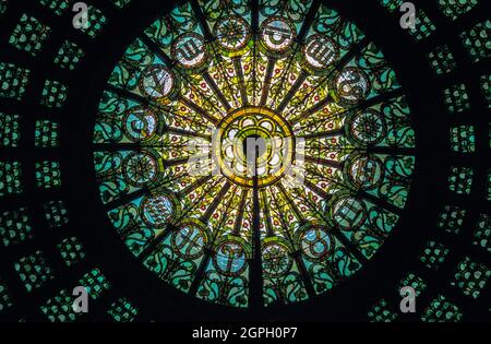 Tiffany Glass Dome, Chicago Cultural Center, Chicago, Illinois, États-Unis Banque D'Images